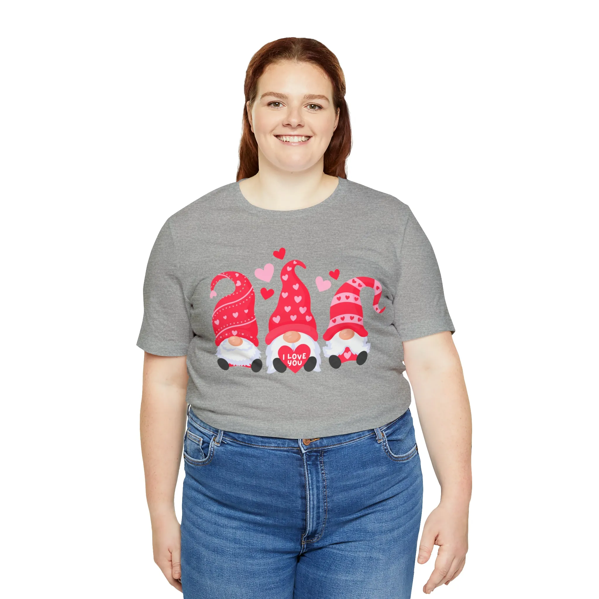 I Love You Gnomes T-Shirt | Heart Love Tee |  Bella Canvas 3001 Unisex | Happy Valentine's Day Short Sleeve Tshirt