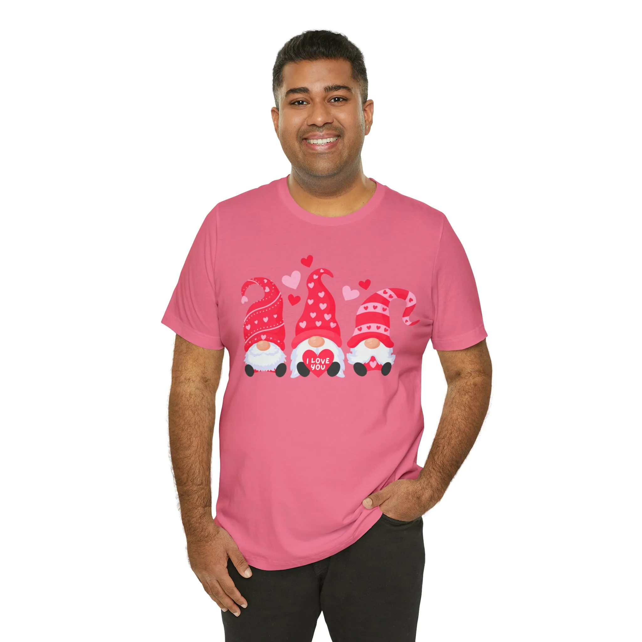 I Love You Gnomes T-Shirt | Heart Love Tee |  Bella Canvas 3001 Unisex | Happy Valentine's Day Short Sleeve Tshirt