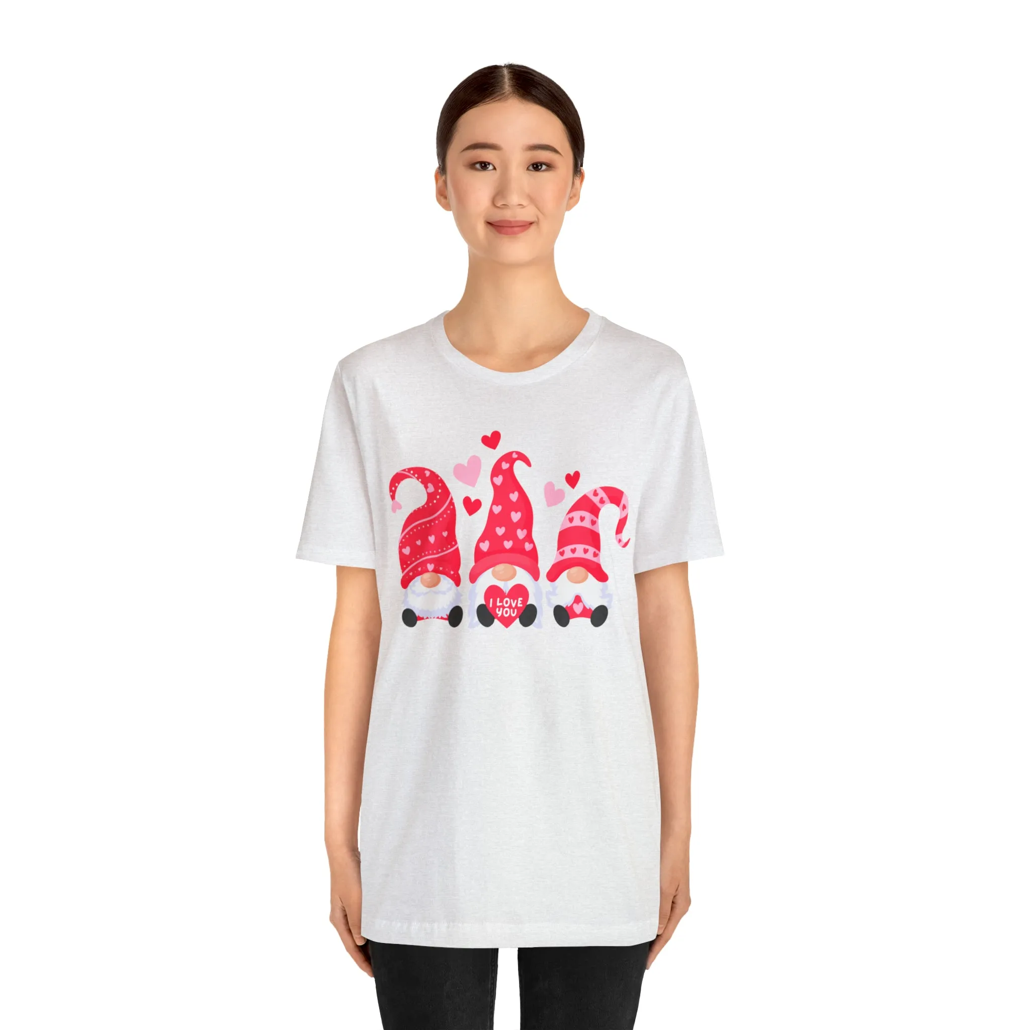 I Love You Gnomes T-Shirt | Heart Love Tee |  Bella Canvas 3001 Unisex | Happy Valentine's Day Short Sleeve Tshirt
