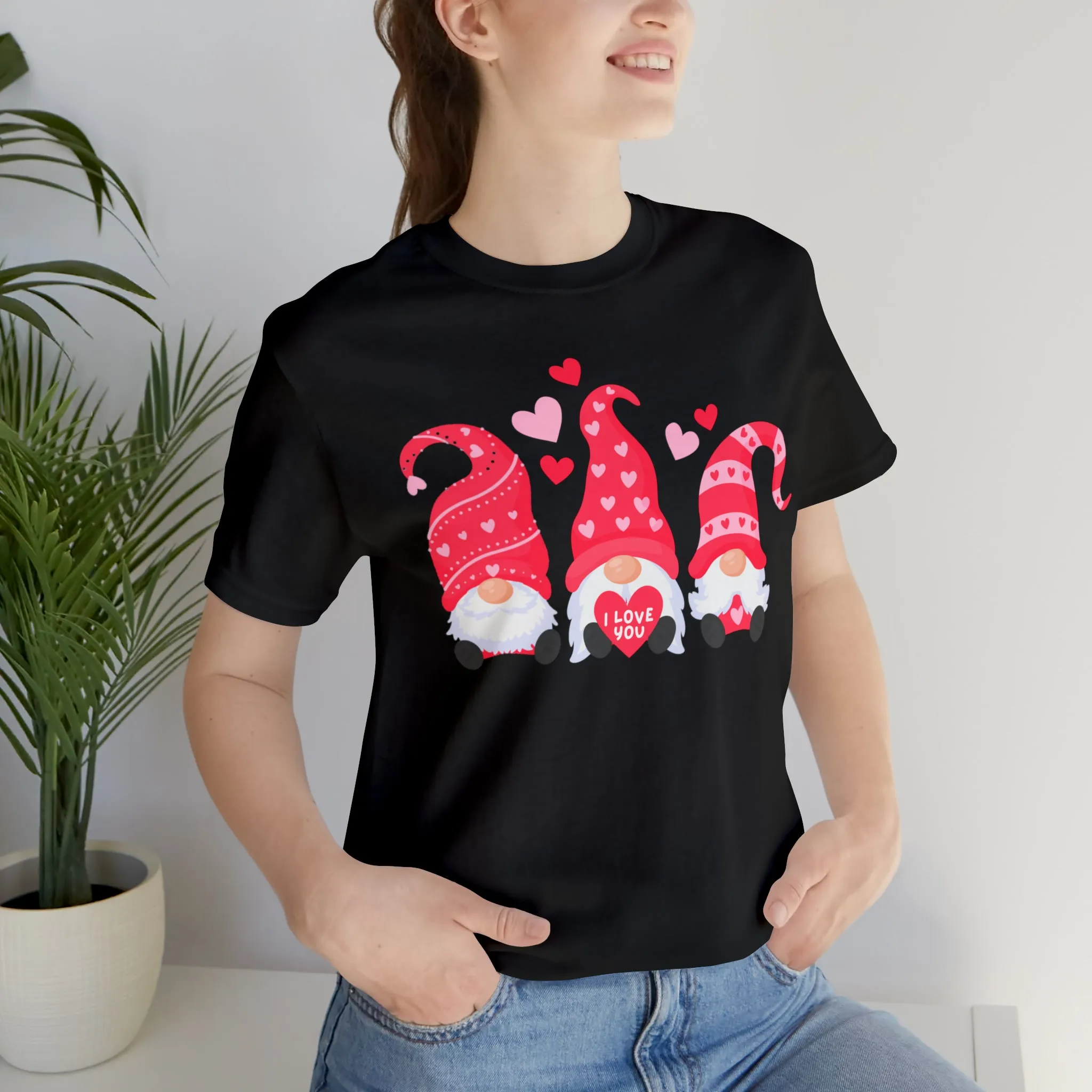I Love You Gnomes T-Shirt | Heart Love Tee |  Bella Canvas 3001 Unisex | Happy Valentine's Day Short Sleeve Tshirt