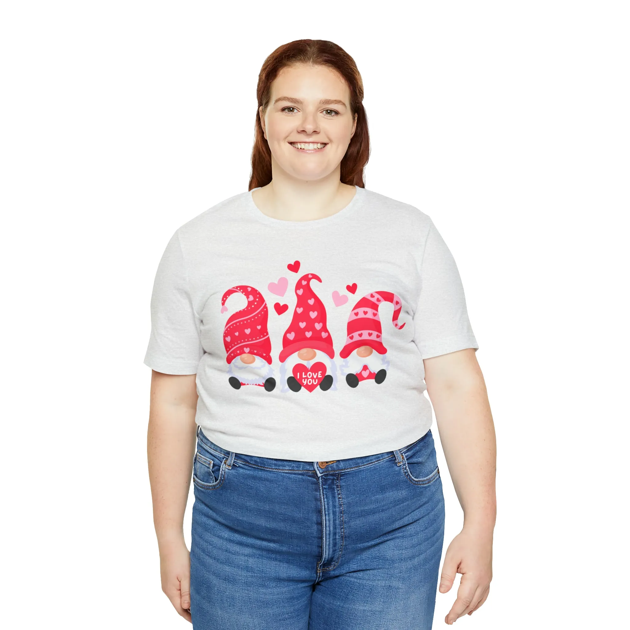 I Love You Gnomes T-Shirt | Heart Love Tee |  Bella Canvas 3001 Unisex | Happy Valentine's Day Short Sleeve Tshirt