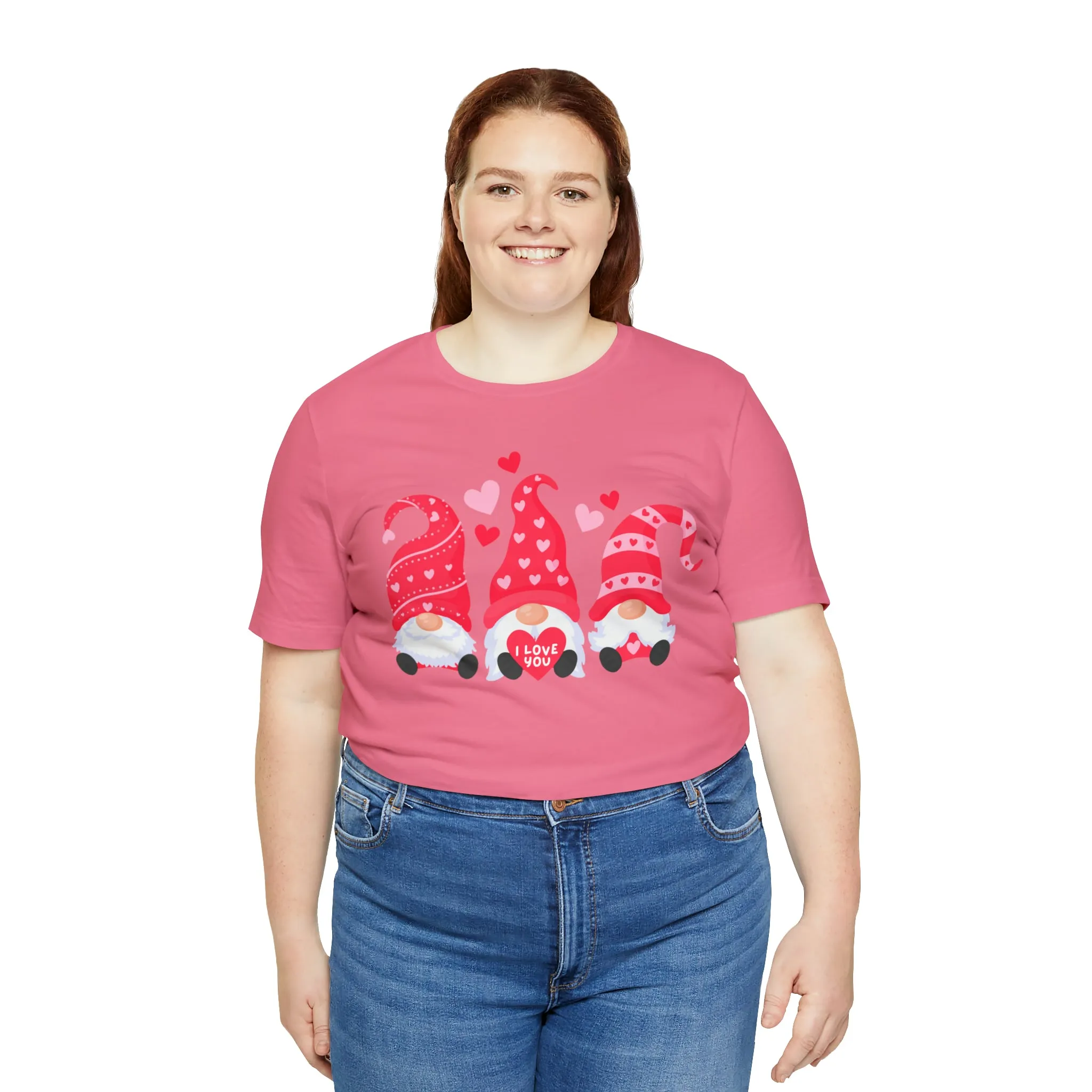 I Love You Gnomes T-Shirt | Heart Love Tee |  Bella Canvas 3001 Unisex | Happy Valentine's Day Short Sleeve Tshirt
