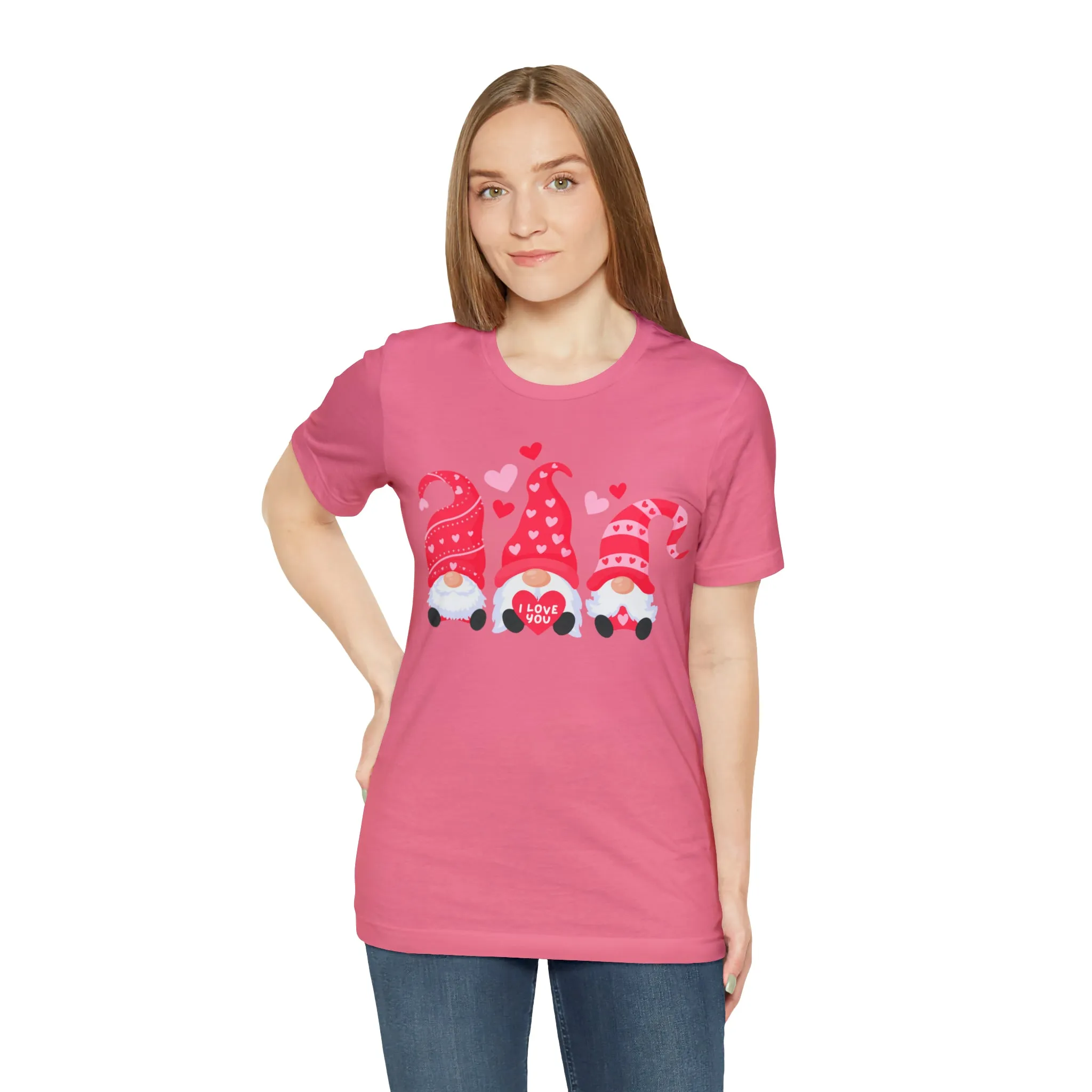 I Love You Gnomes T-Shirt | Heart Love Tee |  Bella Canvas 3001 Unisex | Happy Valentine's Day Short Sleeve Tshirt