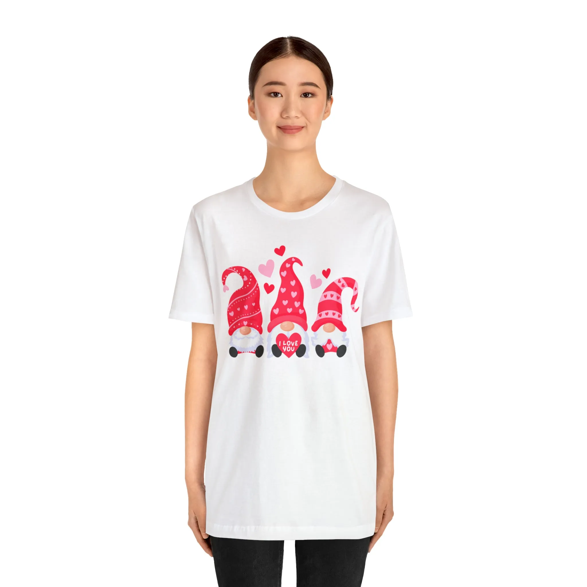 I Love You Gnomes T-Shirt | Heart Love Tee |  Bella Canvas 3001 Unisex | Happy Valentine's Day Short Sleeve Tshirt