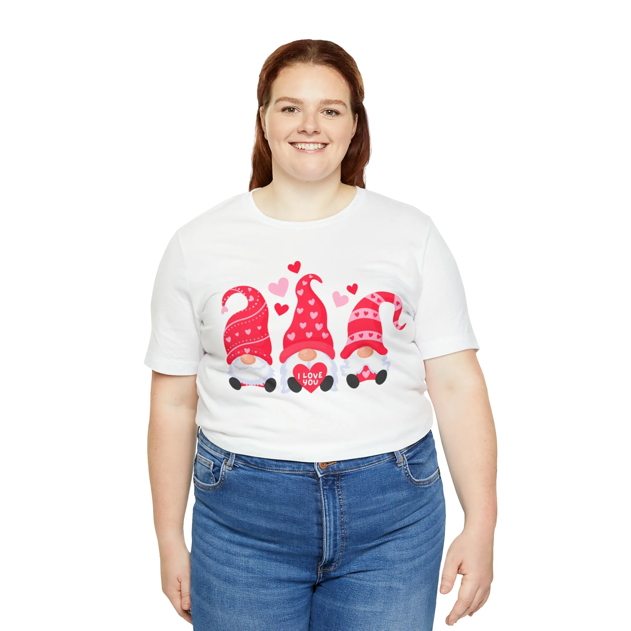 I Love You Gnomes T-Shirt | Heart Love Tee |  Bella Canvas 3001 Unisex | Happy Valentine's Day Short Sleeve Tshirt
