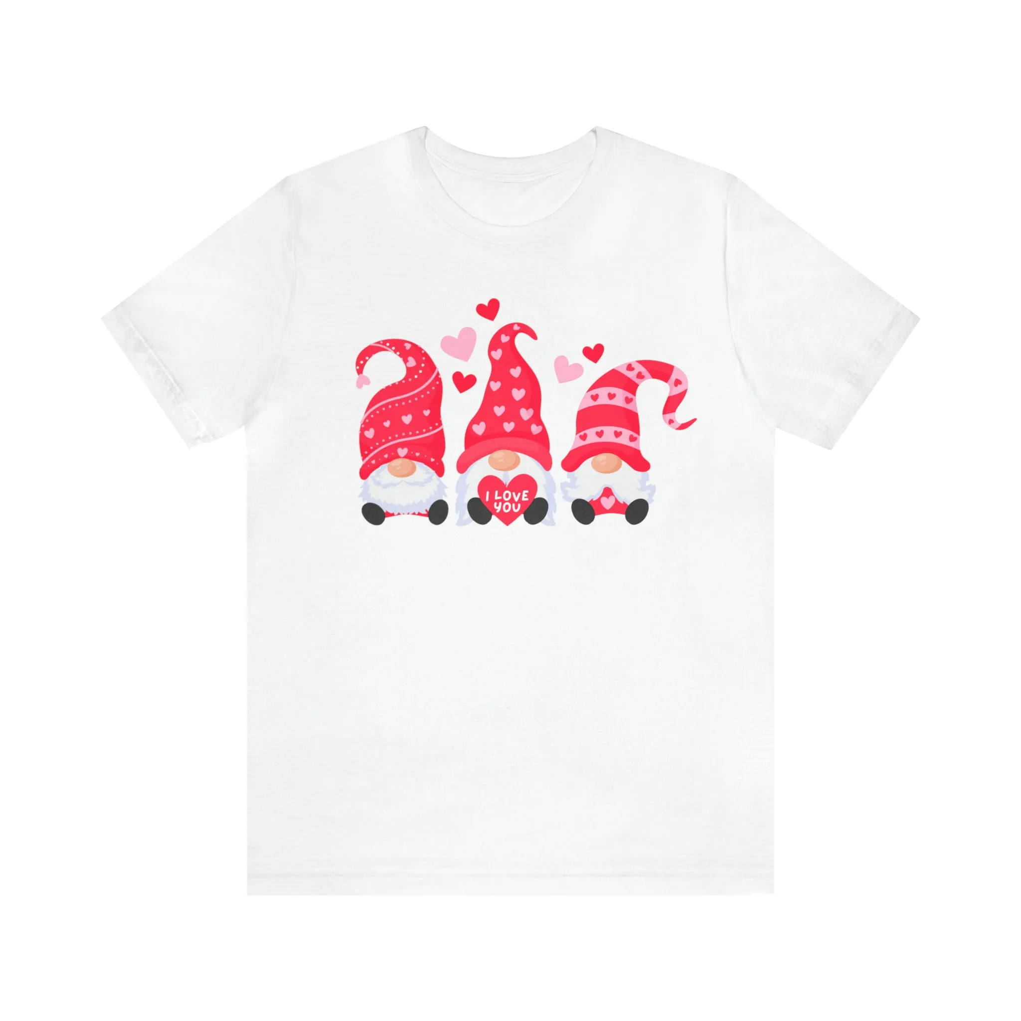 I Love You Gnomes T-Shirt | Heart Love Tee |  Bella Canvas 3001 Unisex | Happy Valentine's Day Short Sleeve Tshirt