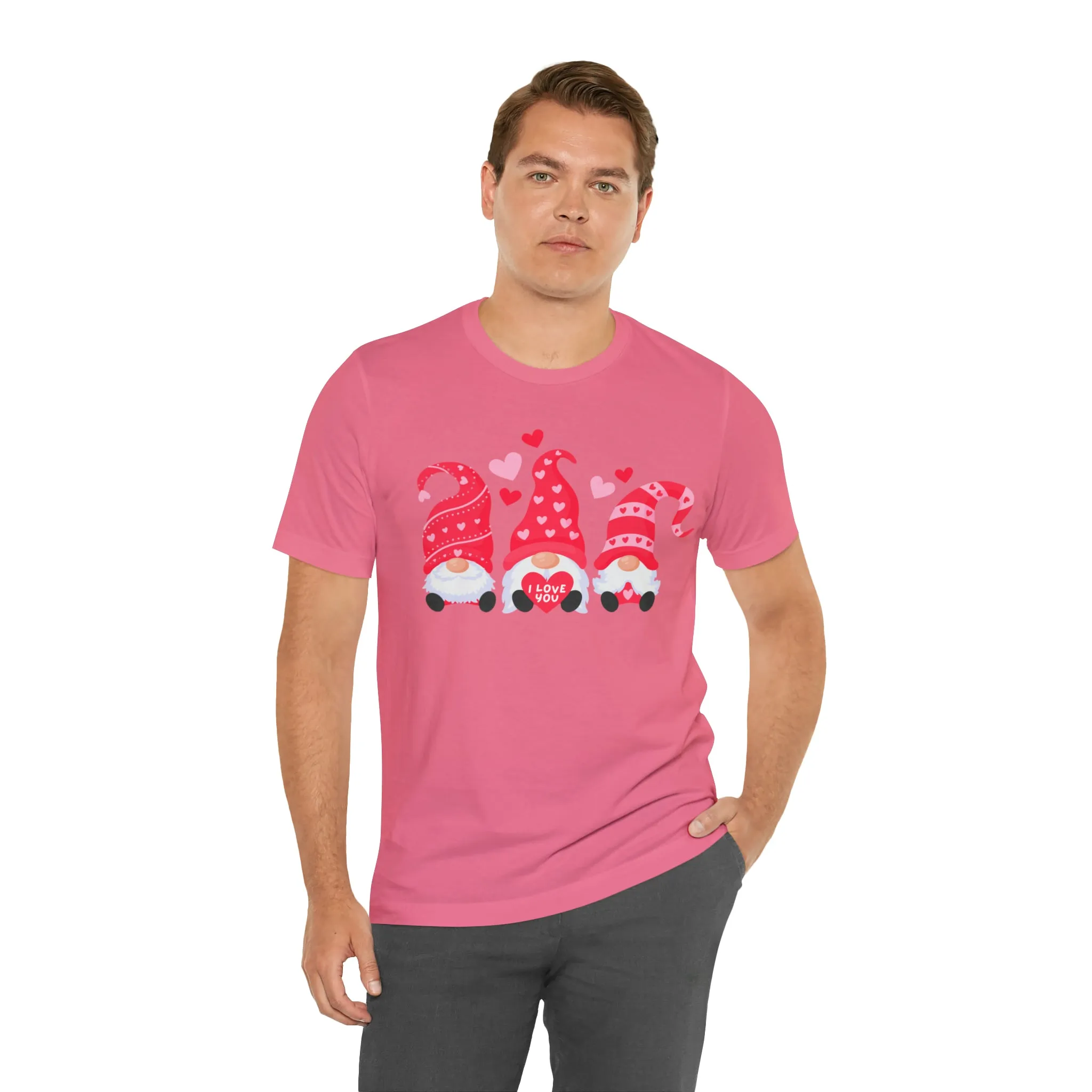I Love You Gnomes T-Shirt | Heart Love Tee |  Bella Canvas 3001 Unisex | Happy Valentine's Day Short Sleeve Tshirt