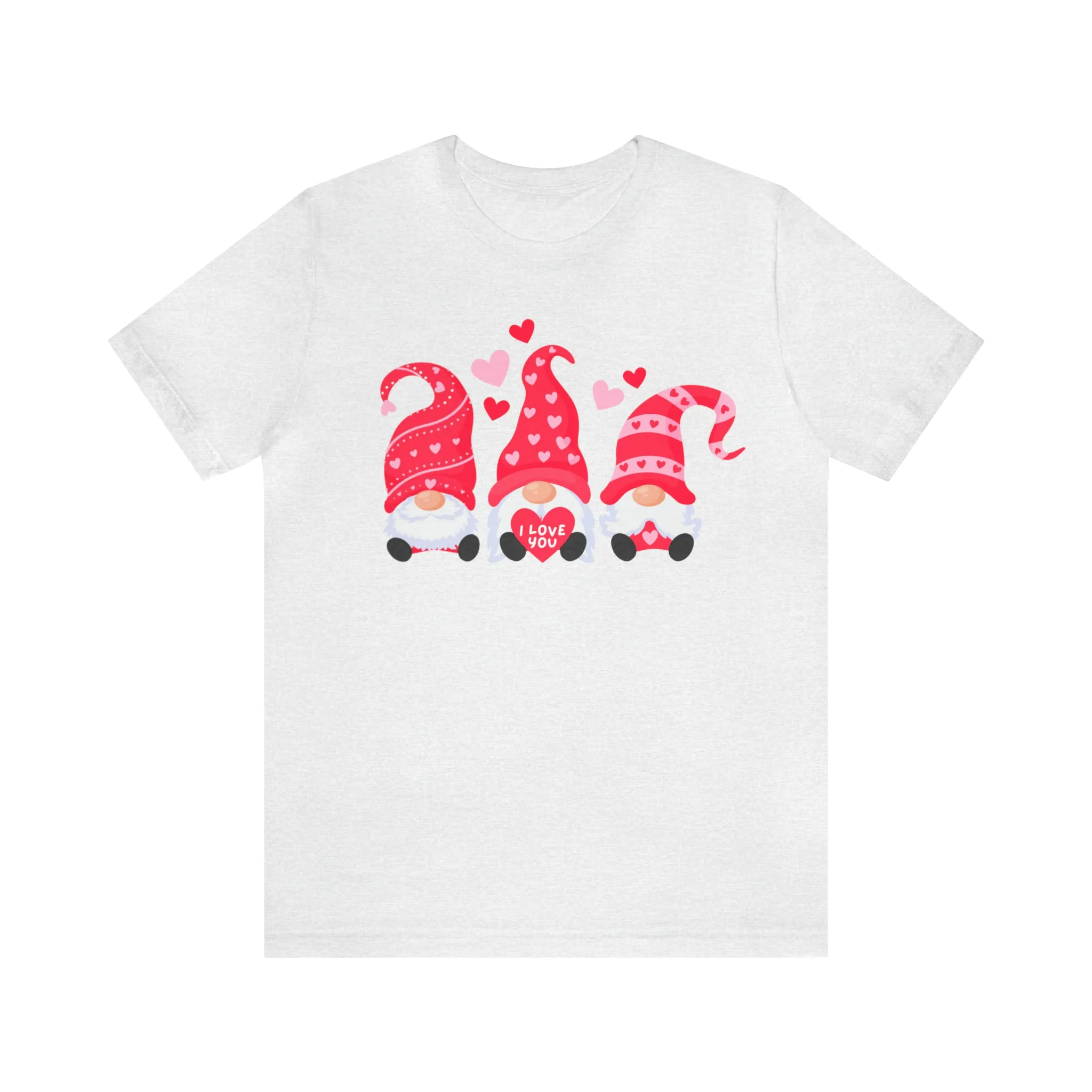 I Love You Gnomes T-Shirt | Heart Love Tee |  Bella Canvas 3001 Unisex | Happy Valentine's Day Short Sleeve Tshirt