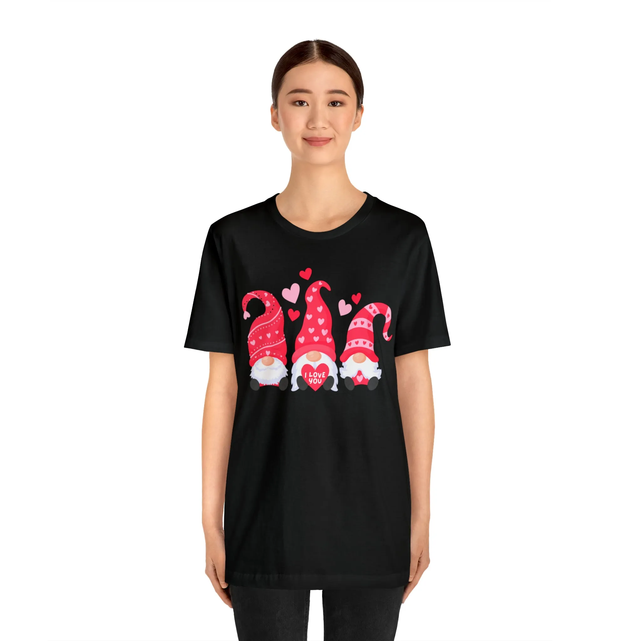 I Love You Gnomes T-Shirt | Heart Love Tee |  Bella Canvas 3001 Unisex | Happy Valentine's Day Short Sleeve Tshirt