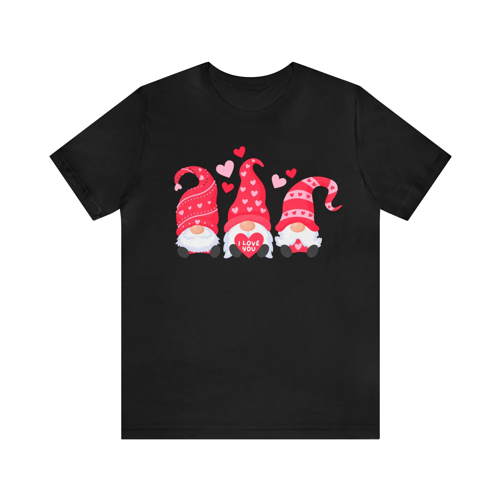 I Love You Gnomes T-Shirt | Heart Love Tee |  Bella Canvas 3001 Unisex | Happy Valentine's Day Short Sleeve Tshirt