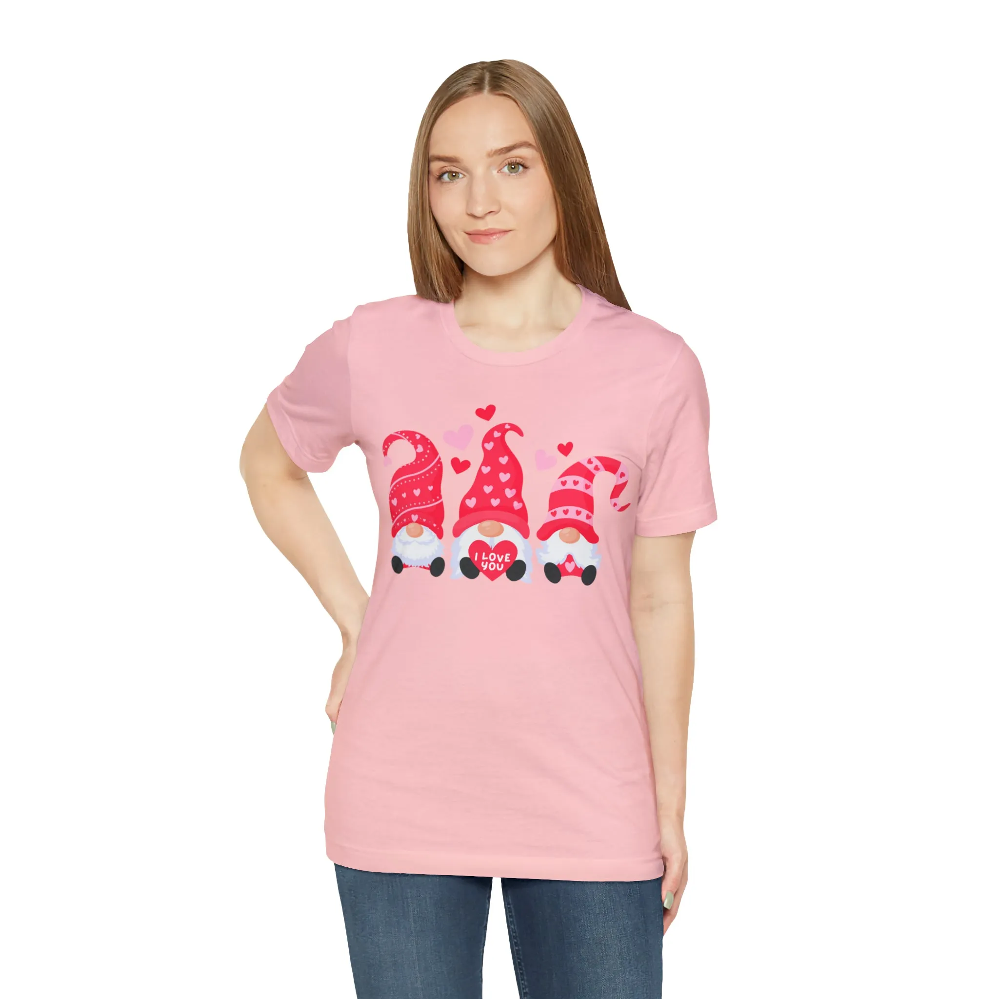 I Love You Gnomes T-Shirt | Heart Love Tee |  Bella Canvas 3001 Unisex | Happy Valentine's Day Short Sleeve Tshirt