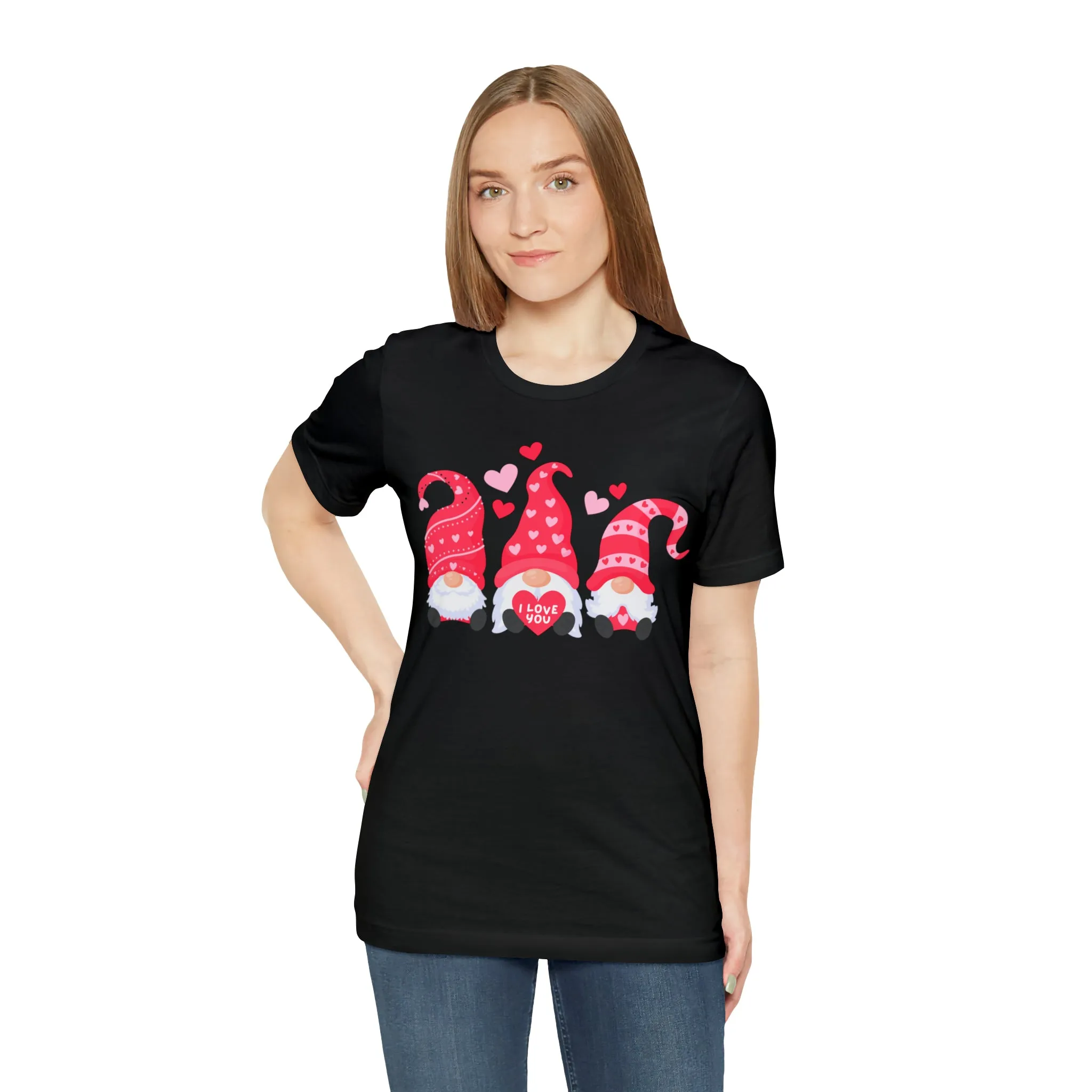 I Love You Gnomes T-Shirt | Heart Love Tee |  Bella Canvas 3001 Unisex | Happy Valentine's Day Short Sleeve Tshirt