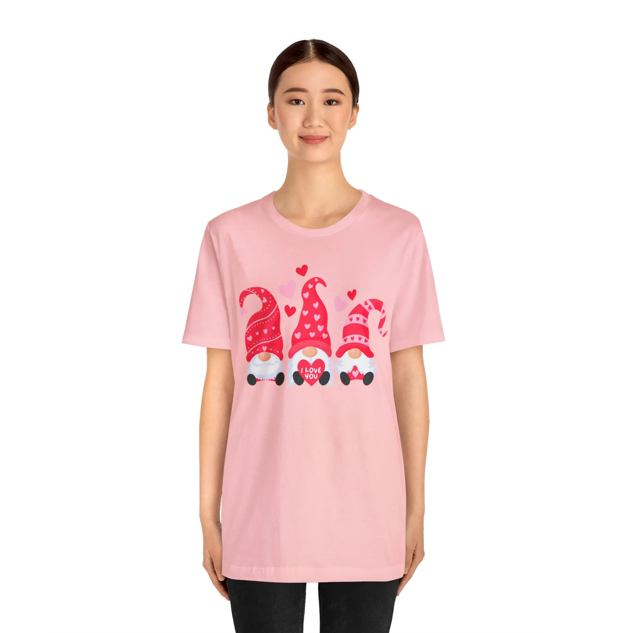 I Love You Gnomes T-Shirt | Heart Love Tee |  Bella Canvas 3001 Unisex | Happy Valentine's Day Short Sleeve Tshirt