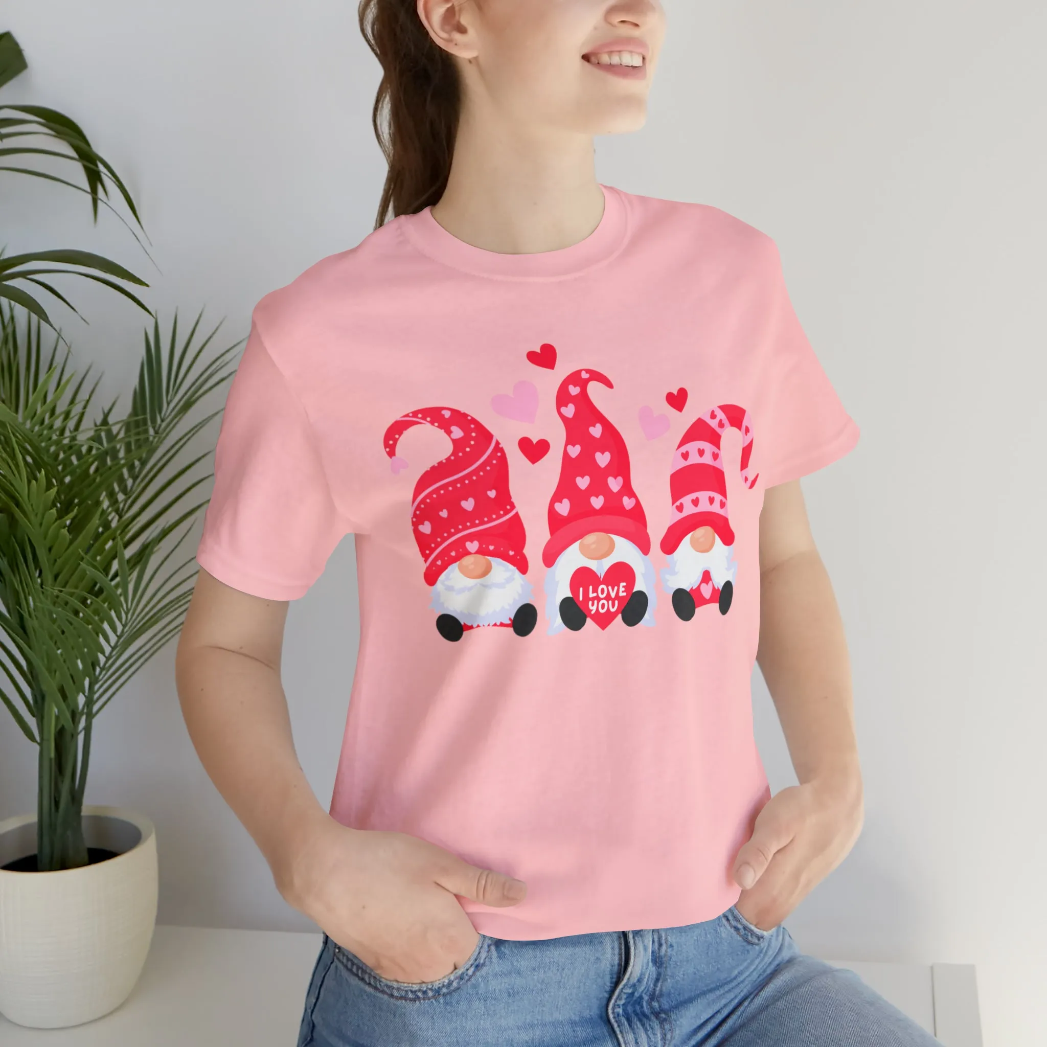 I Love You Gnomes T-Shirt | Heart Love Tee |  Bella Canvas 3001 Unisex | Happy Valentine's Day Short Sleeve Tshirt