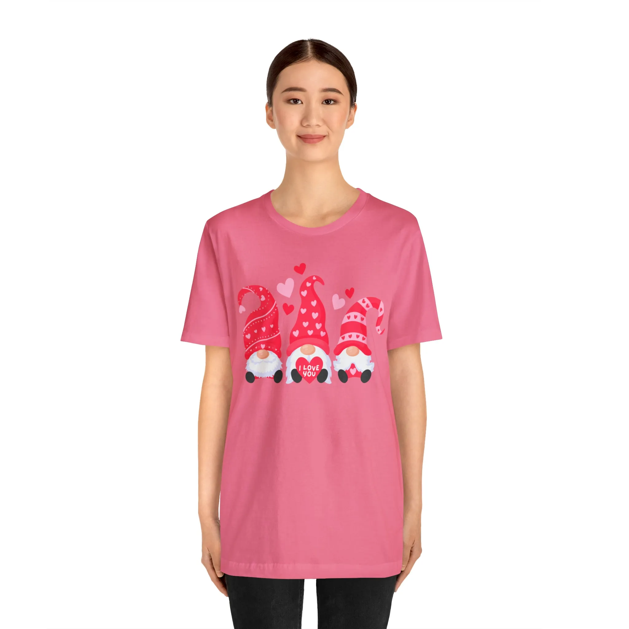 I Love You Gnomes T-Shirt | Heart Love Tee |  Bella Canvas 3001 Unisex | Happy Valentine's Day Short Sleeve Tshirt