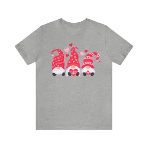 I Love You Gnomes T-Shirt | Heart Love Tee |  Bella Canvas 3001 Unisex | Happy Valentine's Day Short Sleeve Tshirt