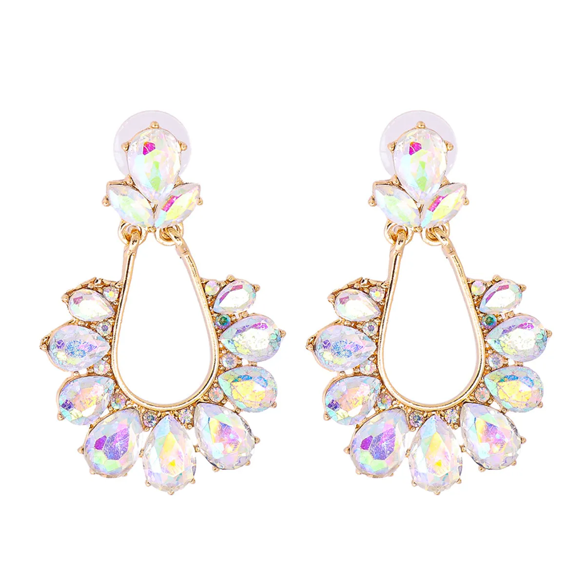 Iridescent Crystal & Cubic Zirconia 18K Gold-Plated Drop Earrings