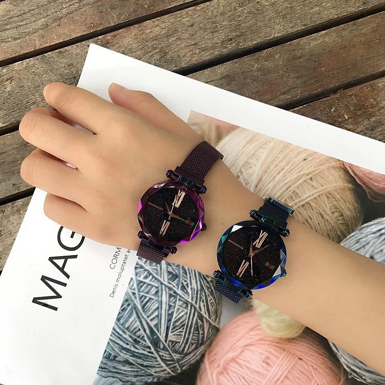 Irregular Mirror Magnet Strap Women's Watch