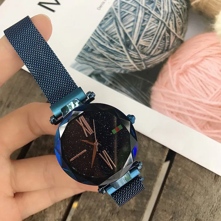 Irregular Mirror Magnet Strap Women's Watch