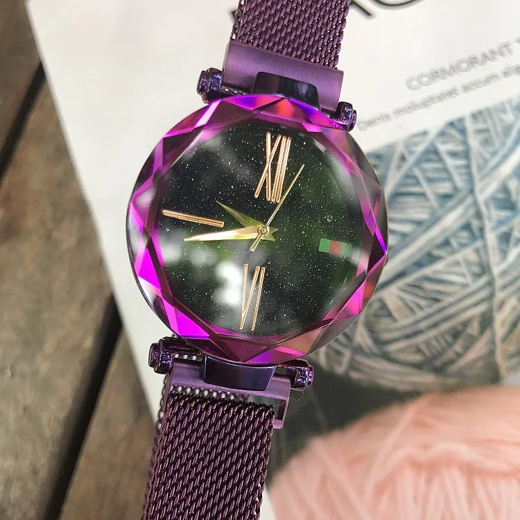 Irregular Mirror Magnet Strap Women's Watch