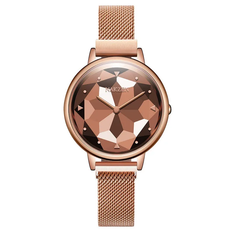 Irregular Mirror Magnetic Strap Women's Watch