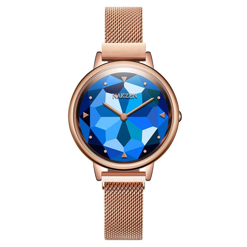 Irregular Mirror Magnetic Strap Women's Watch