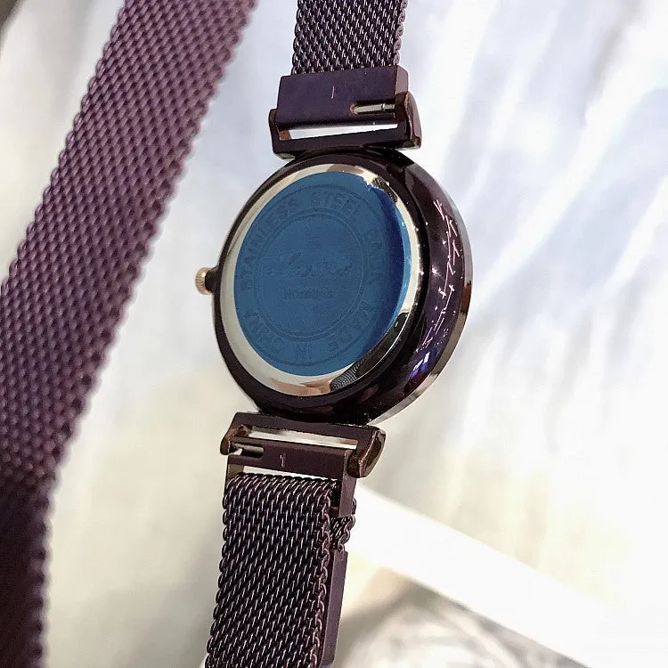 Irregular Mirror Round Dial Women's Watch