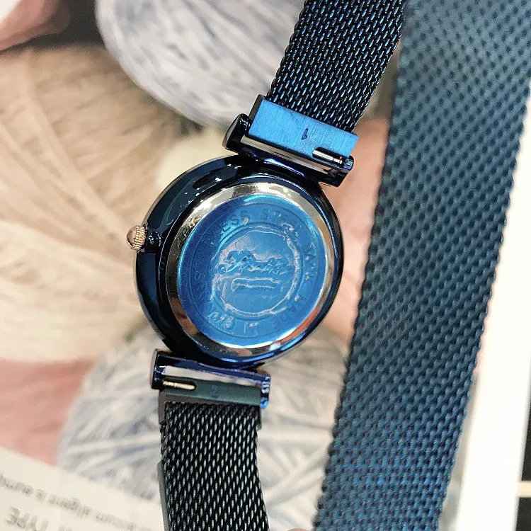 Irregular Mirror Round Dial Women's Watch