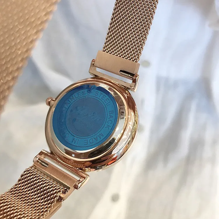 Irregular Mirror Round Dial Women's Watch