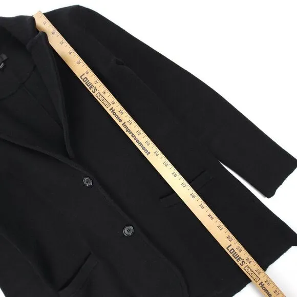 J CREW Merino Wool Knit Button Down Sweater Blazer Jacket Minimal XXXS Black
