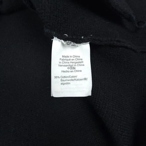 J CREW Merino Wool Knit Button Down Sweater Blazer Jacket Minimal XXXS Black