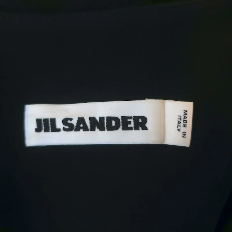 Jil Sander Pailette-Embellished Dress Black Crepe Size 38 Sleeveless Shift