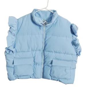Jodifl Women's Puffer Ruffle Vest Feminine Soft Girl Corpcore Space-Core 3X