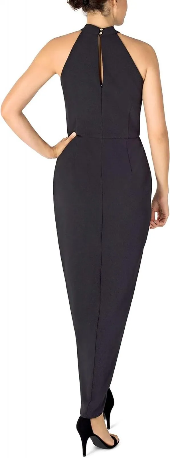 Julia Jordan Women's Knot Neck Tulip Hem Dress Black 8