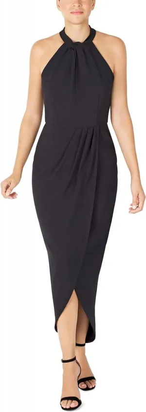 Julia Jordan Women's Knot Neck Tulip Hem Dress Black 8