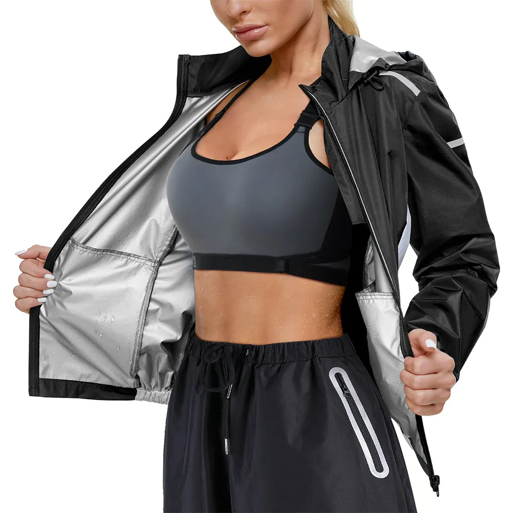 Junlan Women Fitness Hoodie Long Sleeve  Workout Jacket