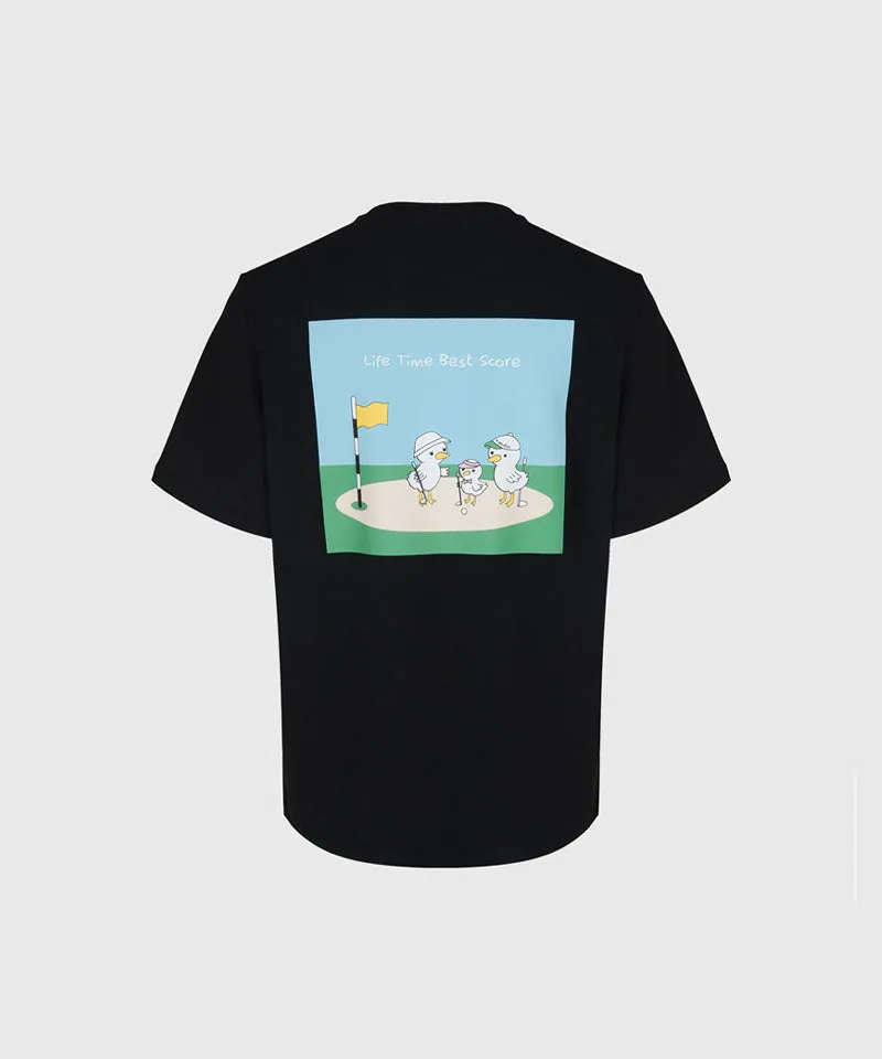 KANDINI Duck Family Short-Sleeve T-Shirt(Unisex) - Black