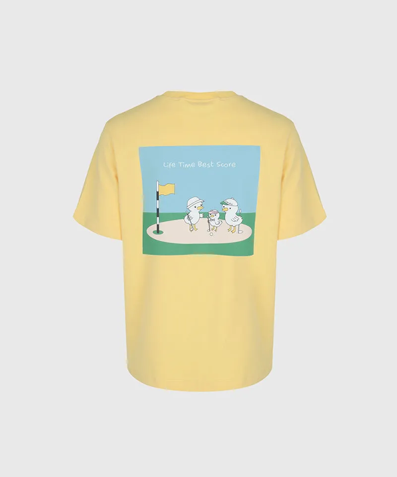 KANDINI Duck Family Short-Sleeve T-Shirt(Unisex) - Yellow