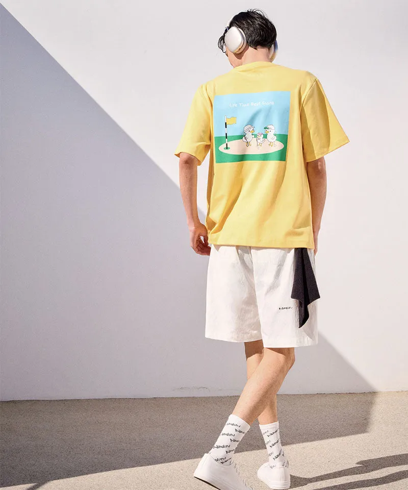 KANDINI Duck Family Short-Sleeve T-Shirt(Unisex) - Yellow