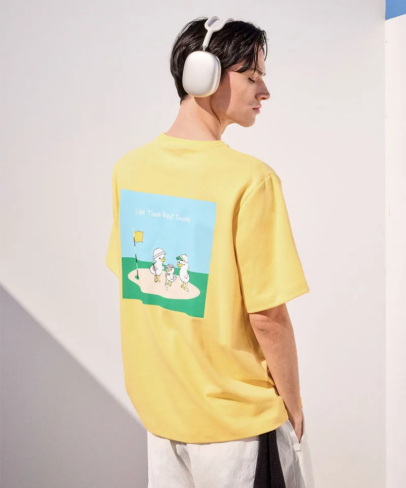 KANDINI Duck Family Short-Sleeve T-Shirt(Unisex) - Yellow