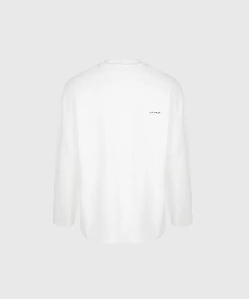 KANDINI Pocket Long Sleeve Tee(Unisex) - White
