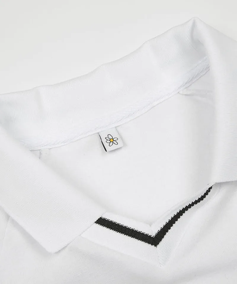 KANDINI Side Ruched Slim Tee - White