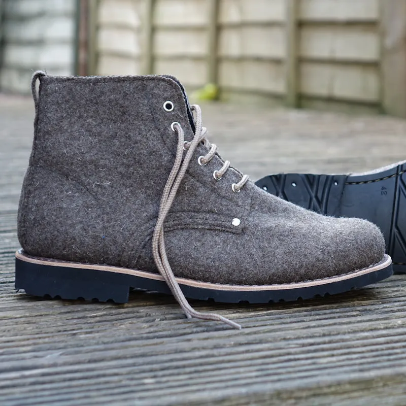 Katla Burel Lace-Up Boots - Brown Greyish
