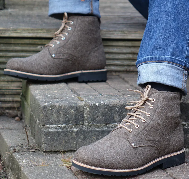 Katla Burel Lace-Up Boots - Brown Greyish