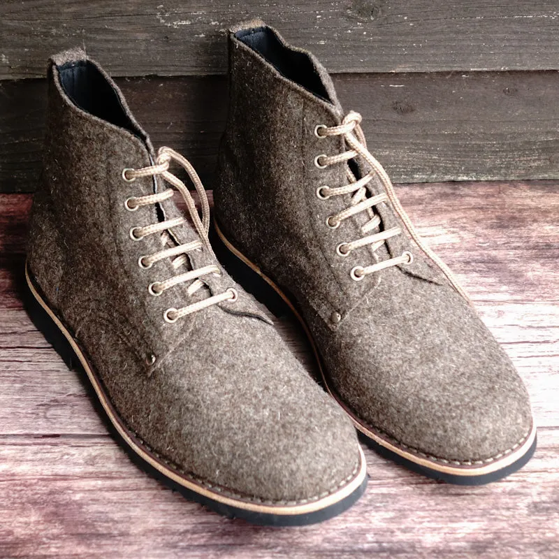 Katla Burel Lace-Up Boots - Brown Greyish
