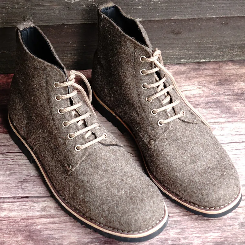 Katla Burel Lace-Up Boots - Brown Greyish
