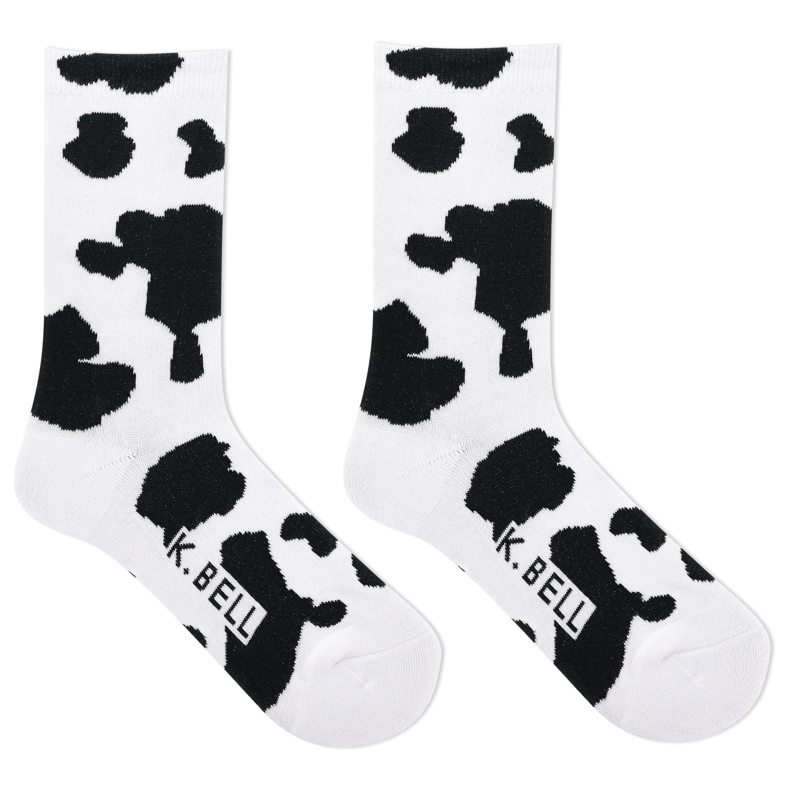 K.Bell Women's American Made Cow Print Crew Sock