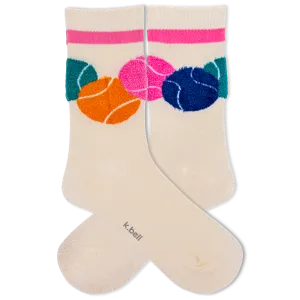 K.Bell Women's Fuzzy Tennis Crew Sock