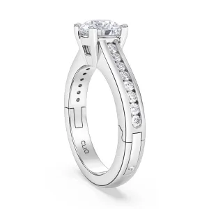 Kensington Solitaire Engagement Ring with Side Stones