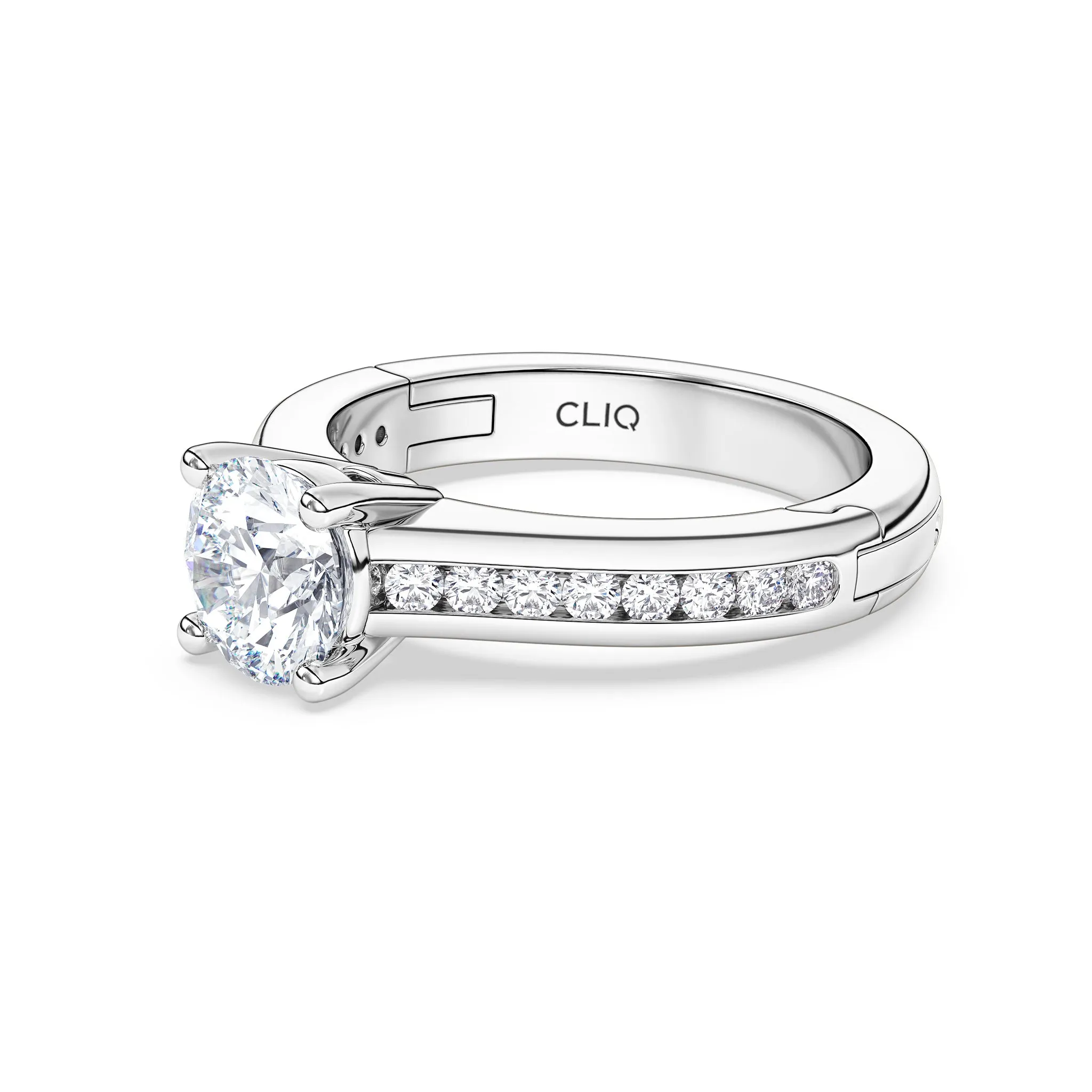 Kensington Solitaire Engagement Ring with Side Stones